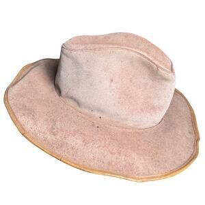 Vintage BROWN LEATHER WESTERN HAT Size Large Made in Mexico Clint Eastwood style